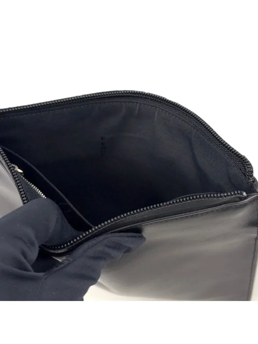 Fendi Mini Occhi Eyes Bugs Monster Leather Black Clutch Silver